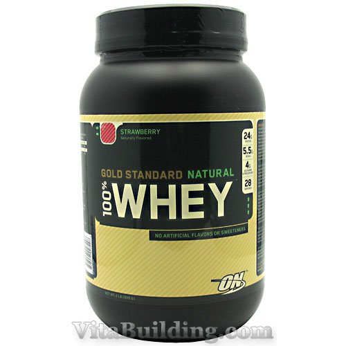 Optimum Nutrition Gold Standard Natural 100% Whey, Strawberry - Click Image to Close