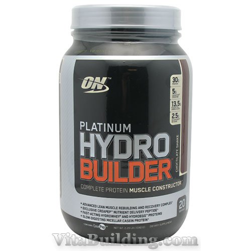 Optimum Nutrition Platinum Hydrobuilder, Chocolate Shake, 20 Ser - Click Image to Close