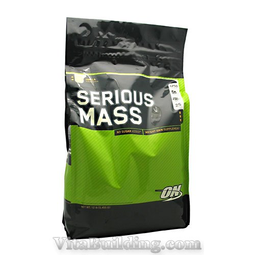 Optimum Nutrition Serious Mass, Vanilla, 12 lbs. - Click Image to Close