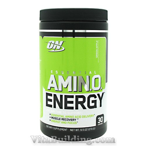 Optimum Nutrition Essential Amino Energy, Green Apple, 30 Servin - Click Image to Close