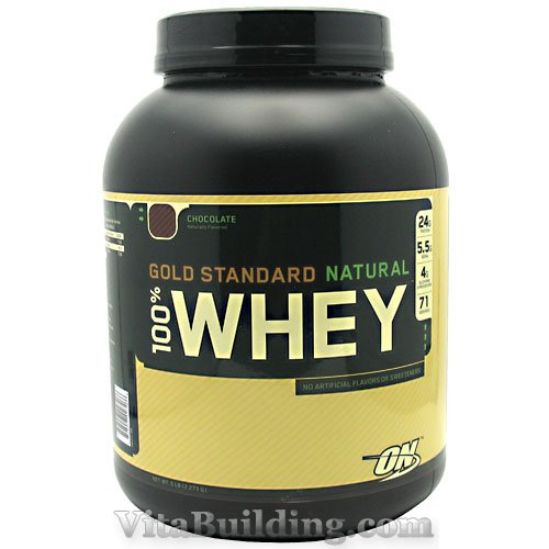 Optimum Nutrition Gold Standard Natural 100% Whey, Chocolate, 5 - Click Image to Close