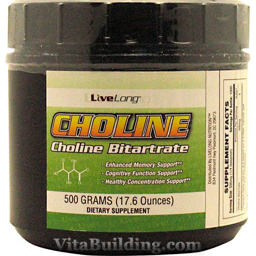 Live Long Nutrition Choline Bitartrate - Click Image to Close