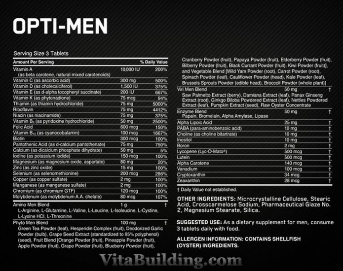 Optimum Nutrition Opti-Men, 150 Tablets - Click Image to Close