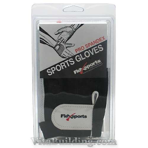 Flexsports International Pro Spandex Sports Gloves Black/White - Click Image to Close