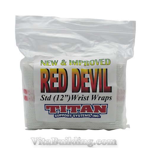 Titan Support Systems Red Devil Standard Wrist Wraps - Click Image to Close